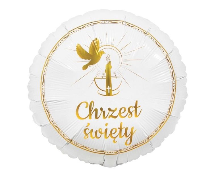 Godan, balon foliowy, Chrzest Święty, gołąb i świeca, 18"