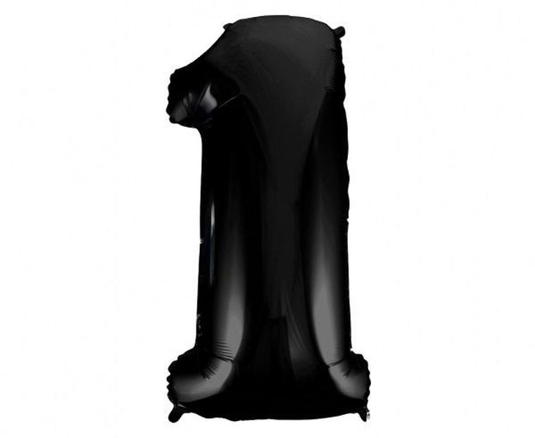Godan, balon foliowy cyfra 1, czarna, 92 cm