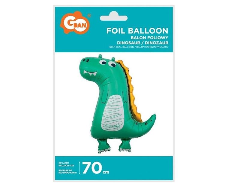 GoDan, balon foliowy, dinozaur rysunkowy, 70 cm