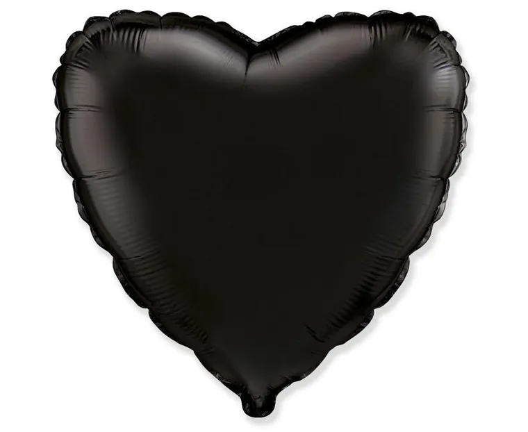 Godan, balon foliowy, serce, czarne, 46 cm