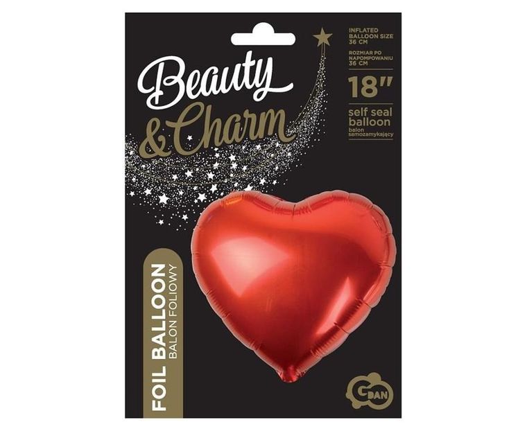 Godan, balon foliowy serce czerwone, 18 cali