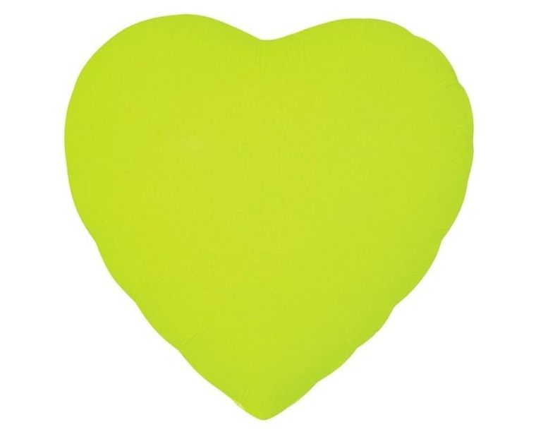 Godan, balon foliowy, Serce, fluor żółty, 46 cm
