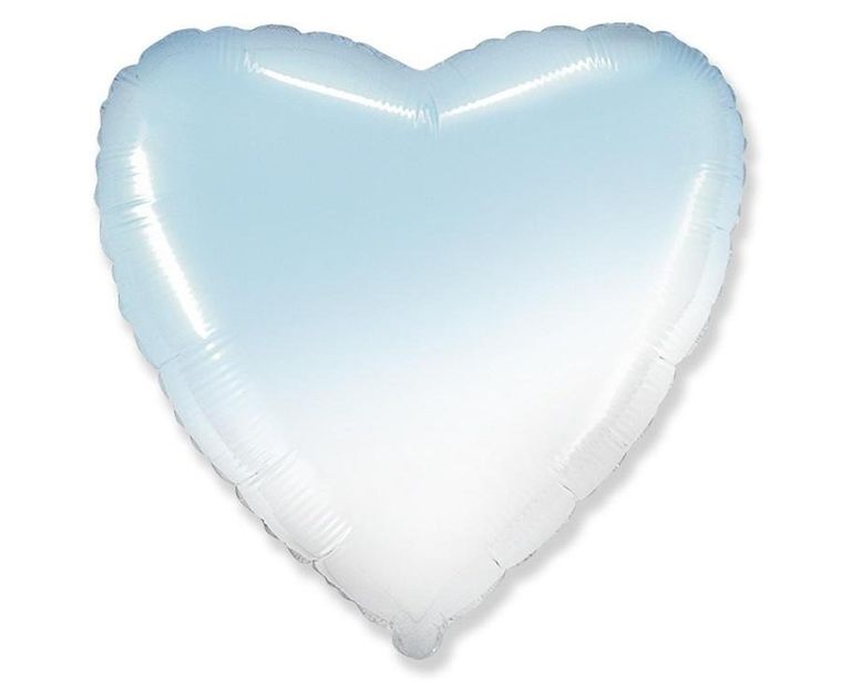 Godan, balon foliowy, serce gradient biało-błękitny, 46 cm