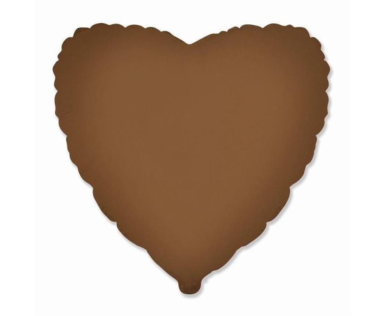 Godan, balon foliowy, serce matowe, choco brown, 46 cm