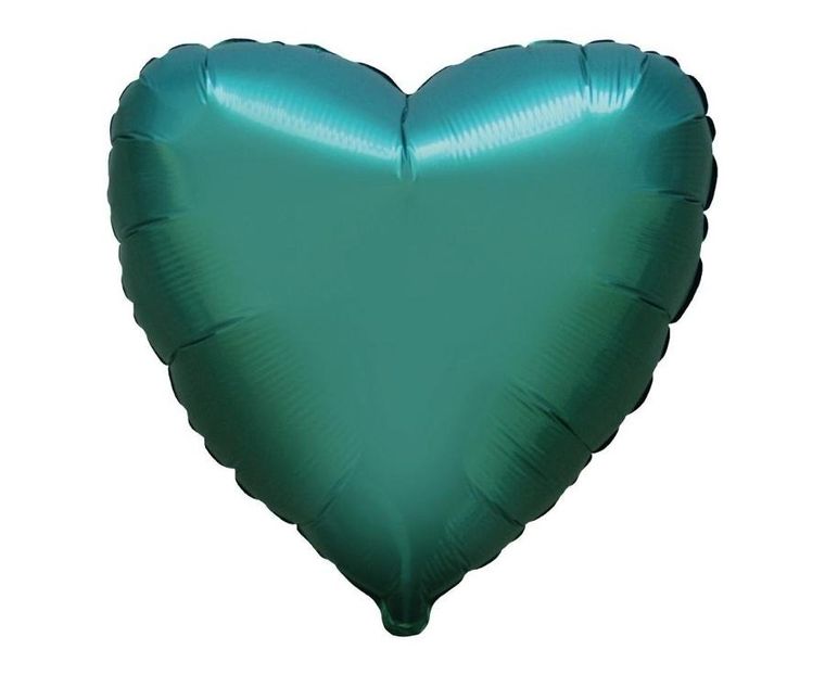 Godan, balon foliowy, serce satynowe, zielone, 46 cm