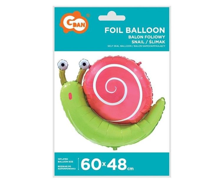 GoDan, balon foliowy, ślimak, 60-48 cm