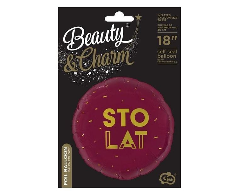 Godan, balon foliowy, Sto Lat, bordowy