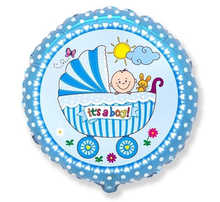 Godan, balon foliowy, wózek dla chłopca, 46 cm