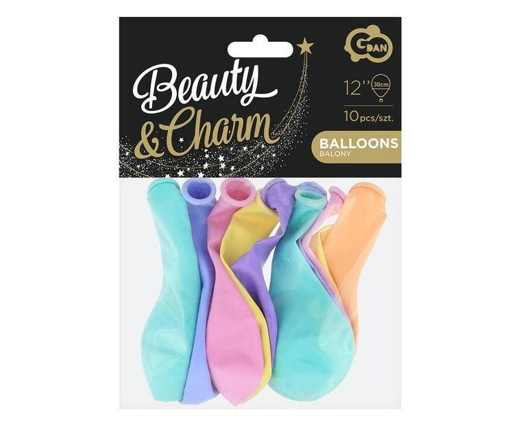 Godan, balony Beauty&charm, makaronowe mix, 10 szt.