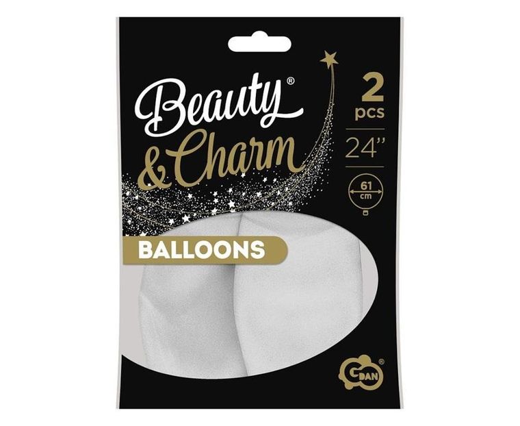 GoDan, balony beauty&charm, pastelowe białe, 2 szt.