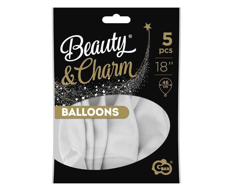 GoDan, balony beauty&charm, pastelowe białe, 5 szt.