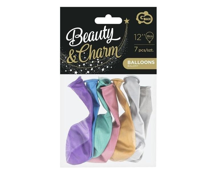 Godan, balony Beauty&charm, platynowe mix, 7 szt.