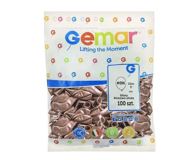 GoDan, balony chromowane, różowo-złote, 13 cm, 100 szt.