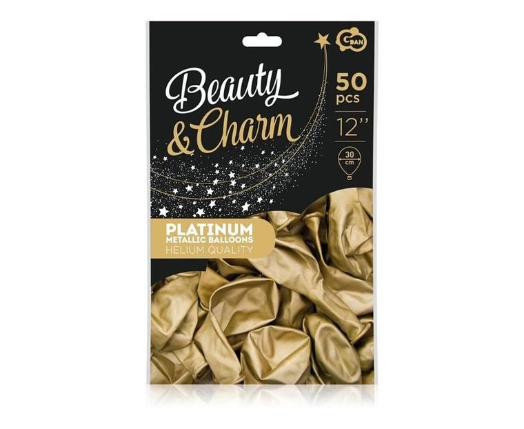 Godan, balony chromowane, złote, 30 cm, 50 szt.