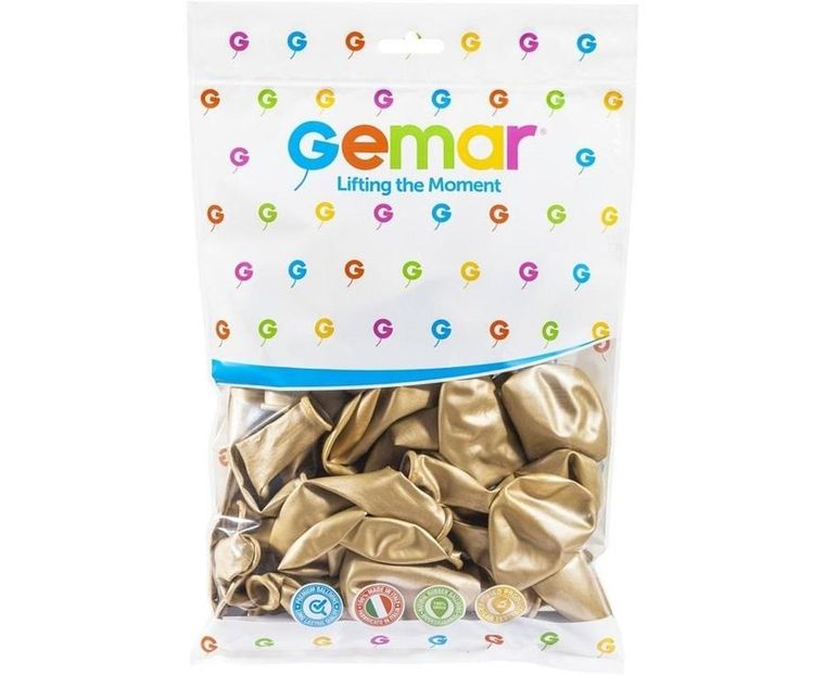 Godan, balony chromowane, złote, 33 cm, 50 szt.