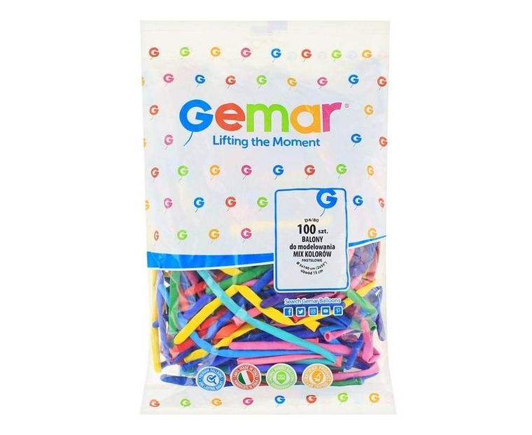 Godan, balony do modelowania, różnokolorowe mix, 100 szt.
