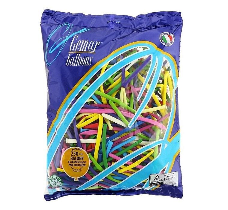 Godan, balony do modelowania, różnokolorowe mix, 250 szt.