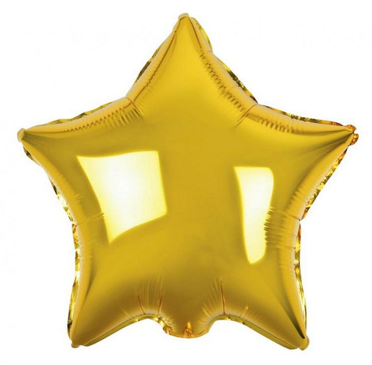 Godan, balony foliowe, gwiazda, złota, 100 szt.