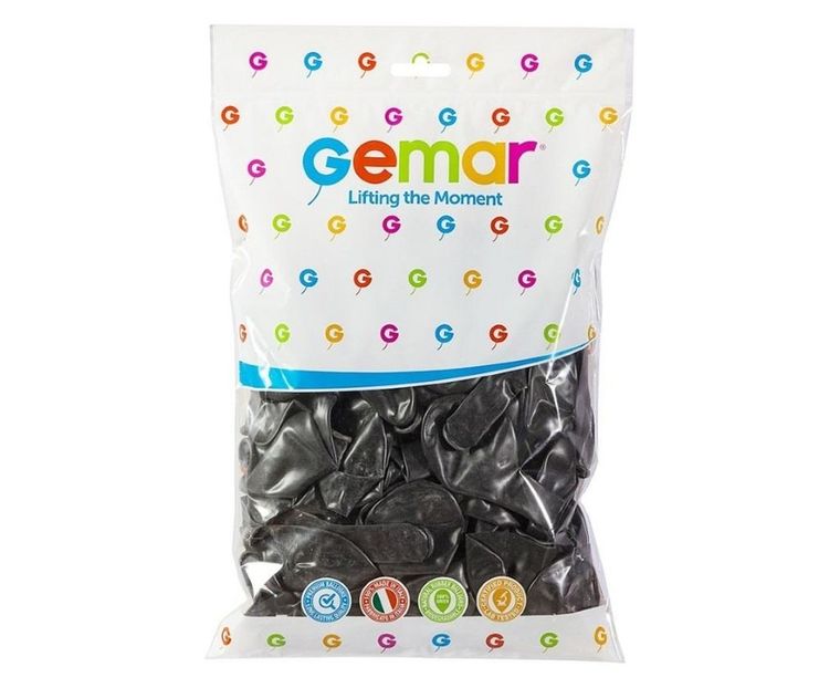 GoDan, balony, metaliczne, czarne, 100 szt.
