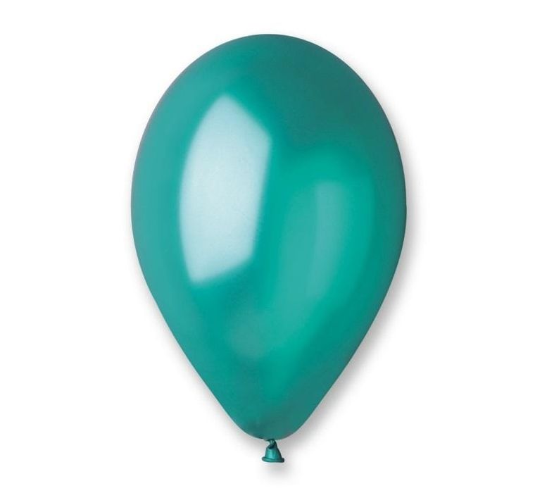 Godan, balony metaliczne zielone turkusowe, 25 cm, 100 szt.