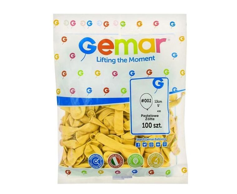 GoDan, balony pastelowe, żółte, 100 szt.