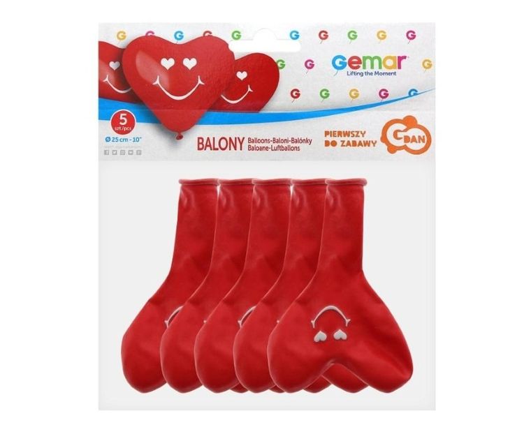 GoDan, balony, premium, uśmiechnięte serca, 5 szt.