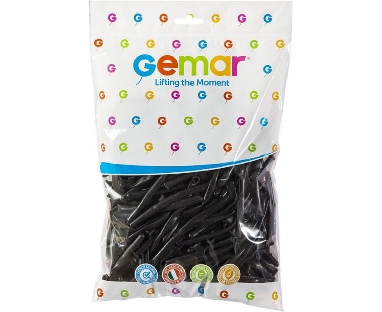 GoDan, balony, rurki włoskie, czarne, 100 szt.