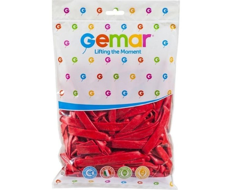 GoDan, balony, rurki włoskie, czerwone, 7,5 cm, 100 szt.