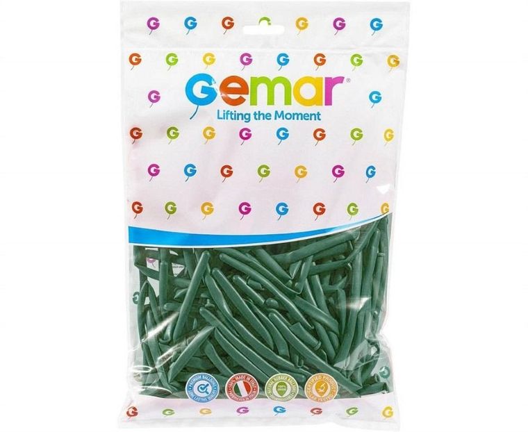 GoDan, balony, rurki włoskie, emerald green, 100 szt.