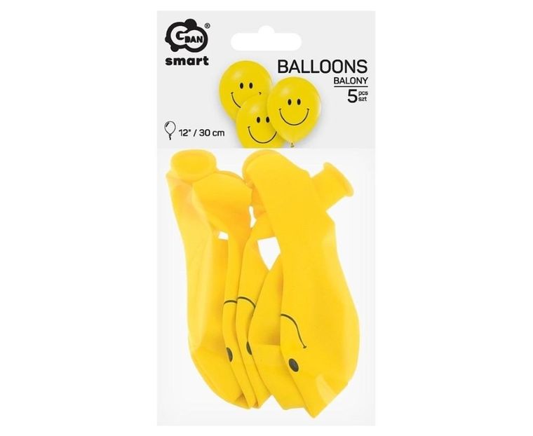 GoDan, balony, Uśmiechy, 30 cm, 5 szt.