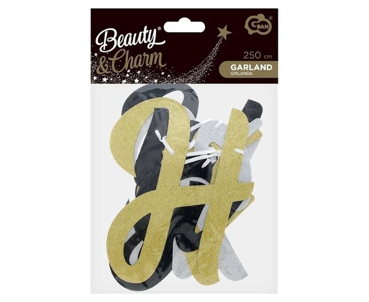 GoDan, Beauty&Charm, girlanda papierowa, Happy New Year, 250 cm