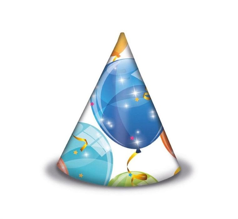 GoDan, czapeczki papierowe, Sparkling Balloons, 6 szt.