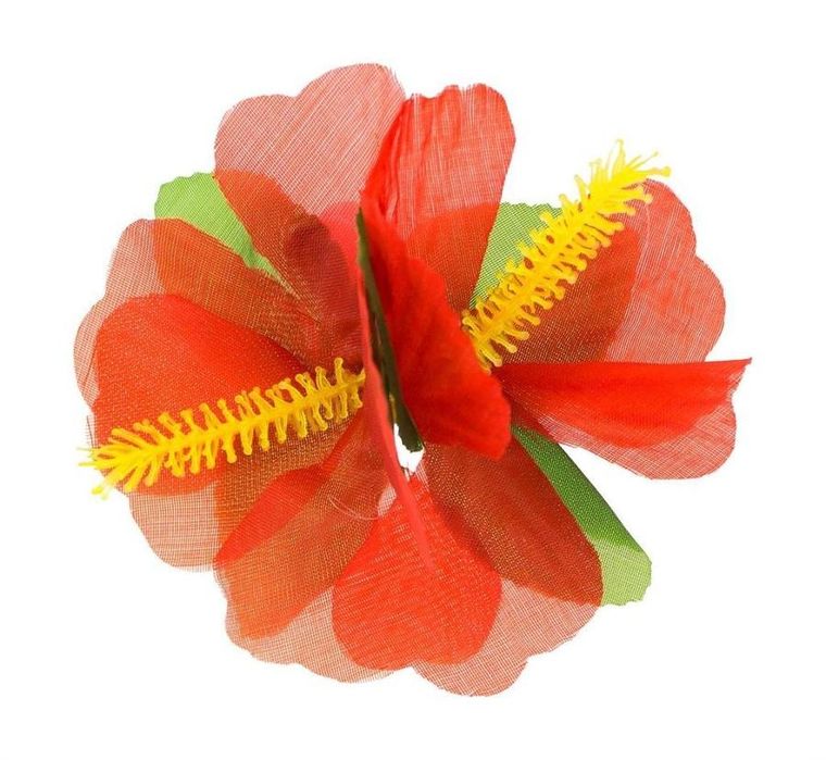 GoDan, duża spinka hawajska z kwiatem, czerwona