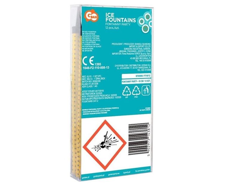 Godan, fontanny Party, 18 cm, 12 szt.