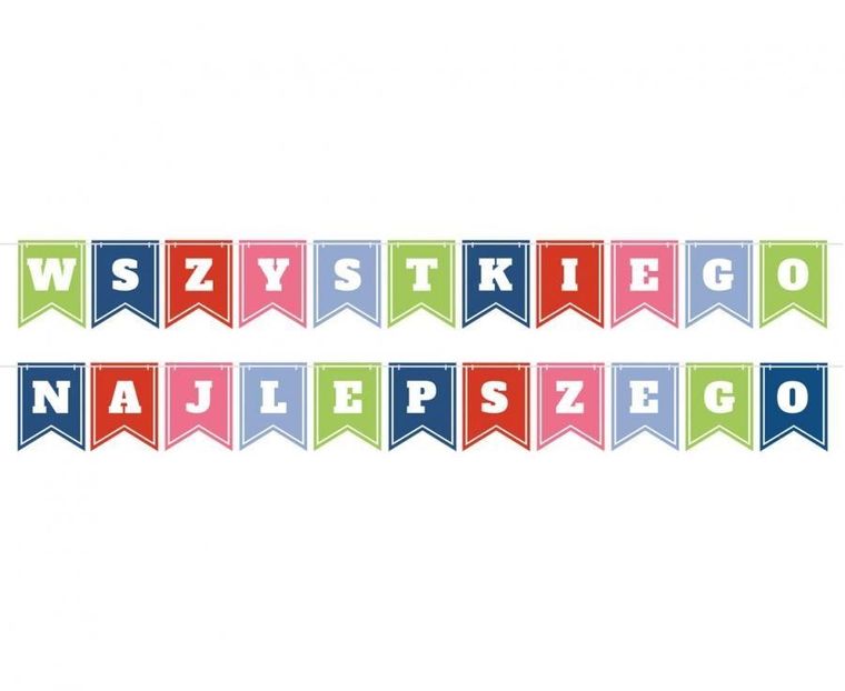 GoDan, girlanda papierowa, Wszystkiego najlepszego, flagi, 2-400 cm