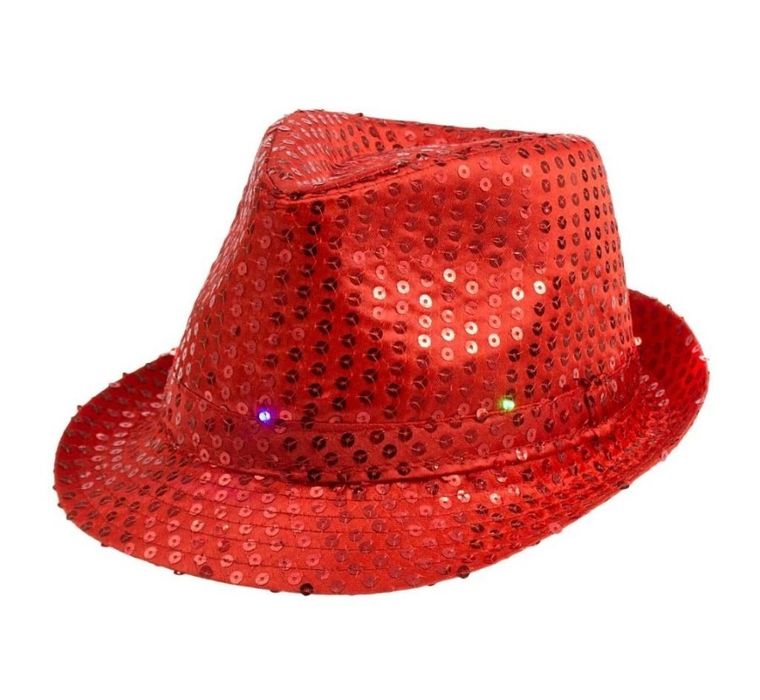 GoDan, kapelusz, świecący, czerwony