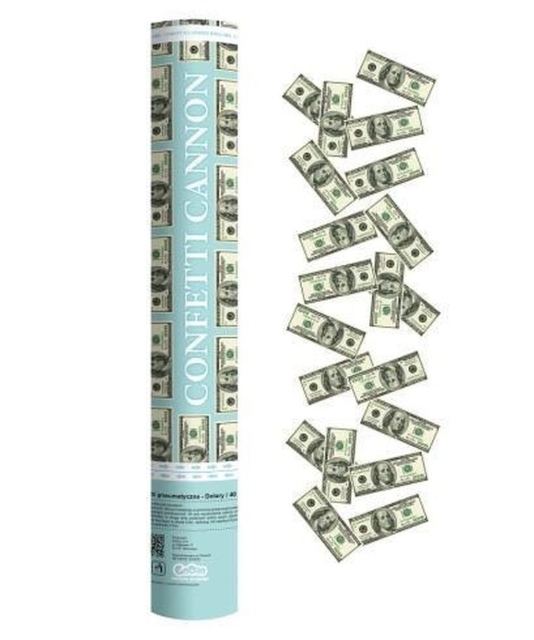GoDan, konfetti pneumatyczne, dolary, 40 cm