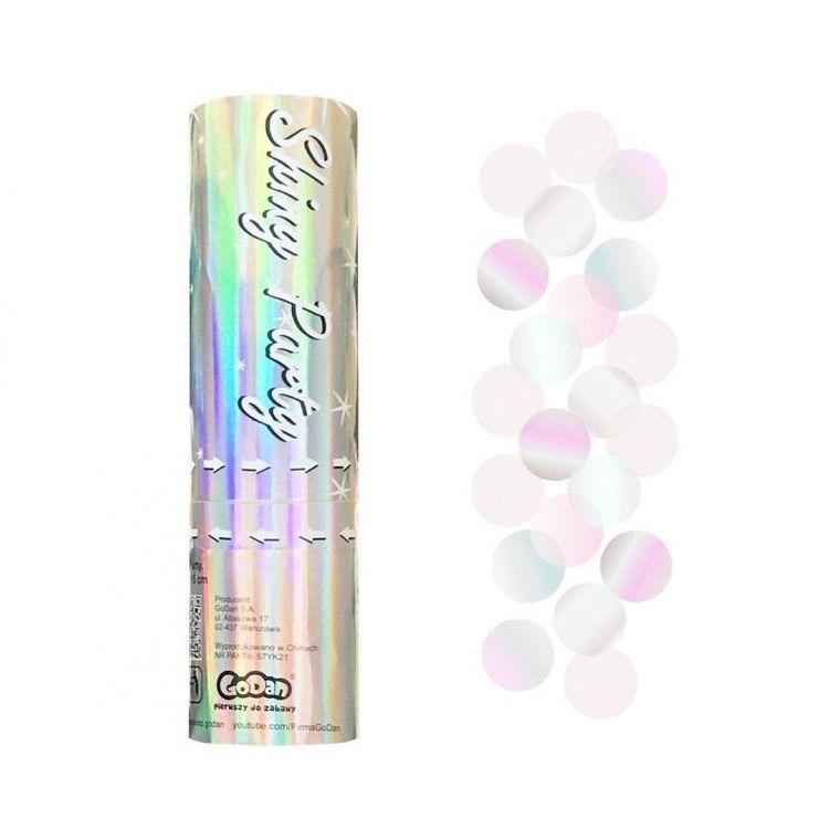 GoDan, konfetti pneumatyczne, kółka, opalizujące, 15 cm