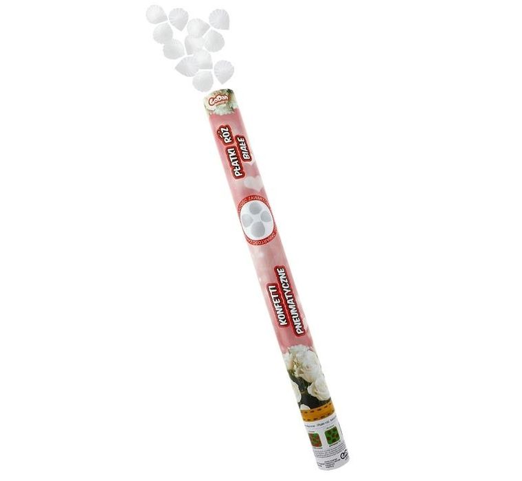 GoDan, konfetti pneumatyczne, płatki róż, białe