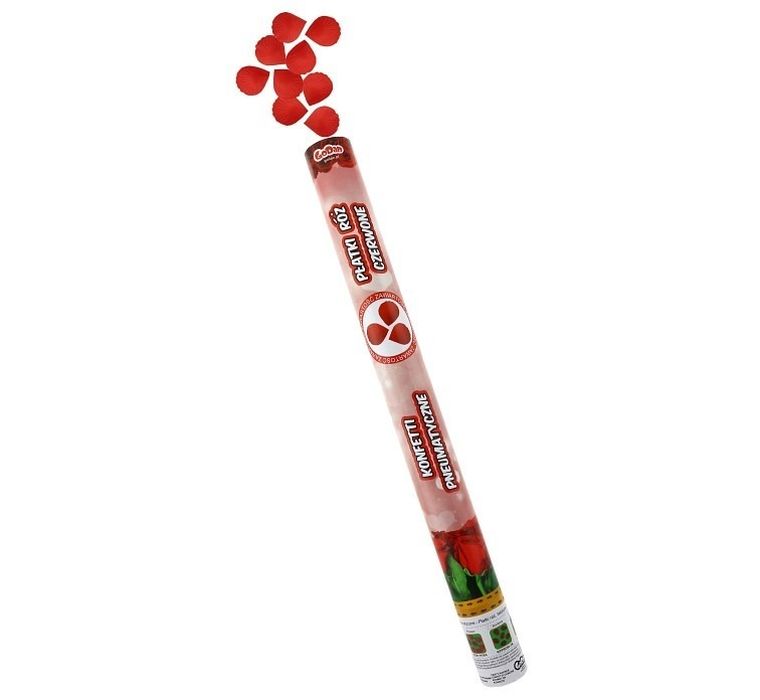 GoDan, konfetti pneumatyczne, płatki róż, czerwone