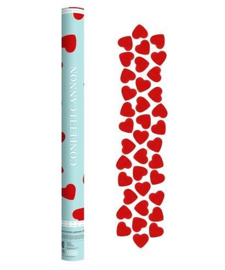 GoDan, konfetti pneumatyczne, serca, czerwone, papierowe, 60 cm