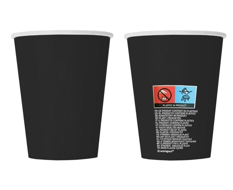 GoDan, kubeczki papierowe, czarne, 270 ml, 8 szt.