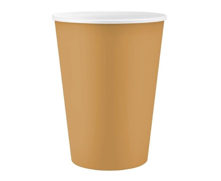 GoDan, kubeczki papierowe, złote, 250 ml, 6 szt.