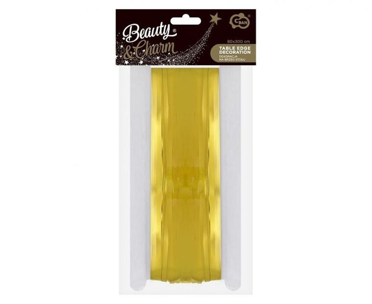 GoDan, kurtyna dekoracyjna, frędzle, złota, 80-300 cm