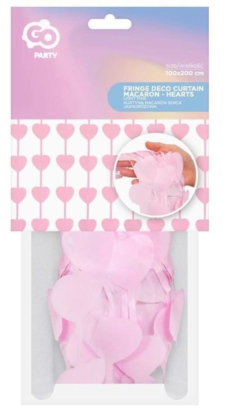 GoDan, kurtyna macaron, serca jasnoróżowa, 100-200 cm