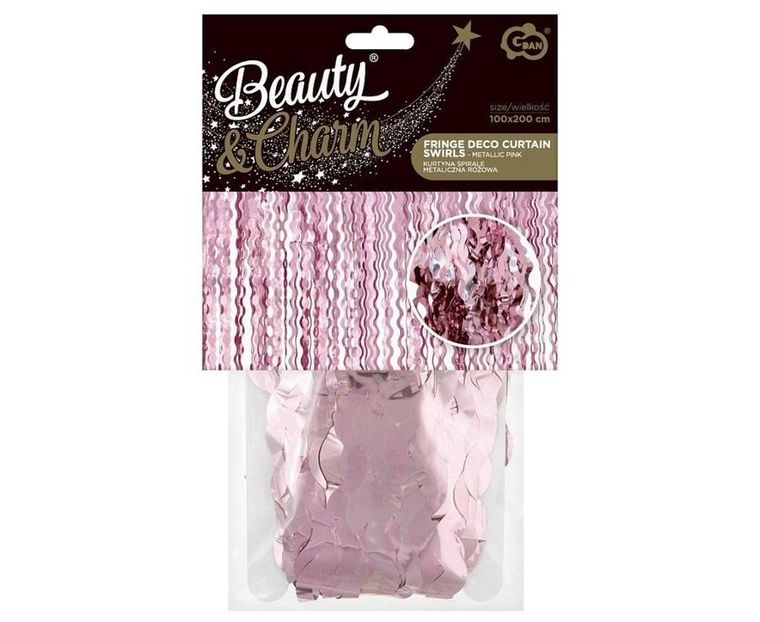Godan, kurtyna spirale, metaliczna różowa, 100-200 cm