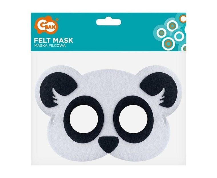 Godan, maska filcowa panda, 19-12 cm