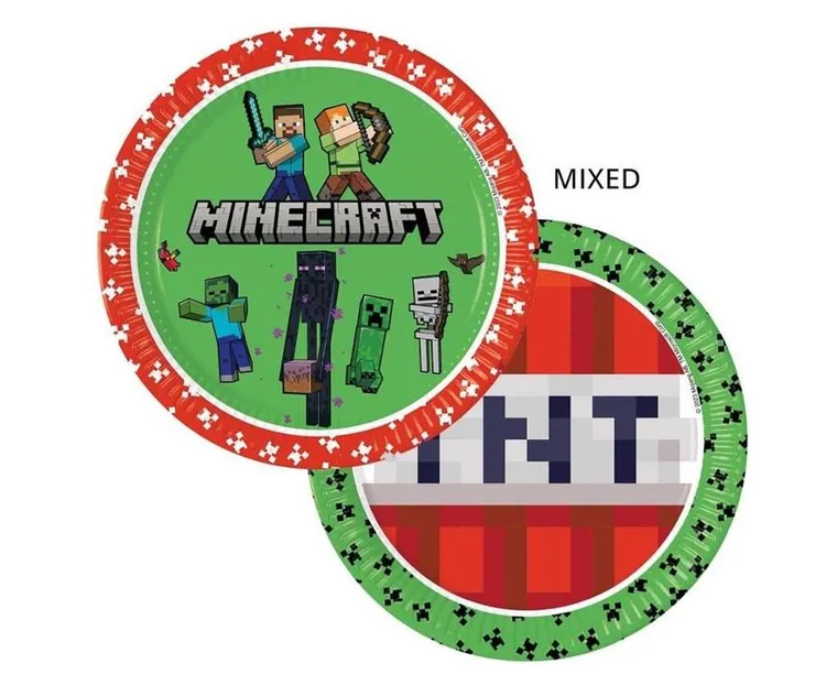 Godan, Minecraft, talerzyki papierowe, 23 cm, 8 szt.
