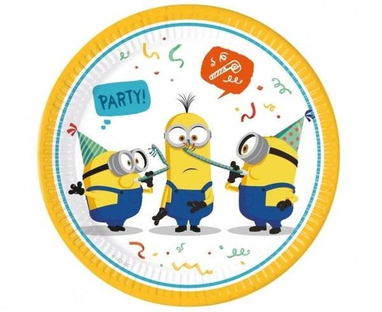 GoDan, Minionki, talerzyki papierowe, 23 cm, 8 szt.