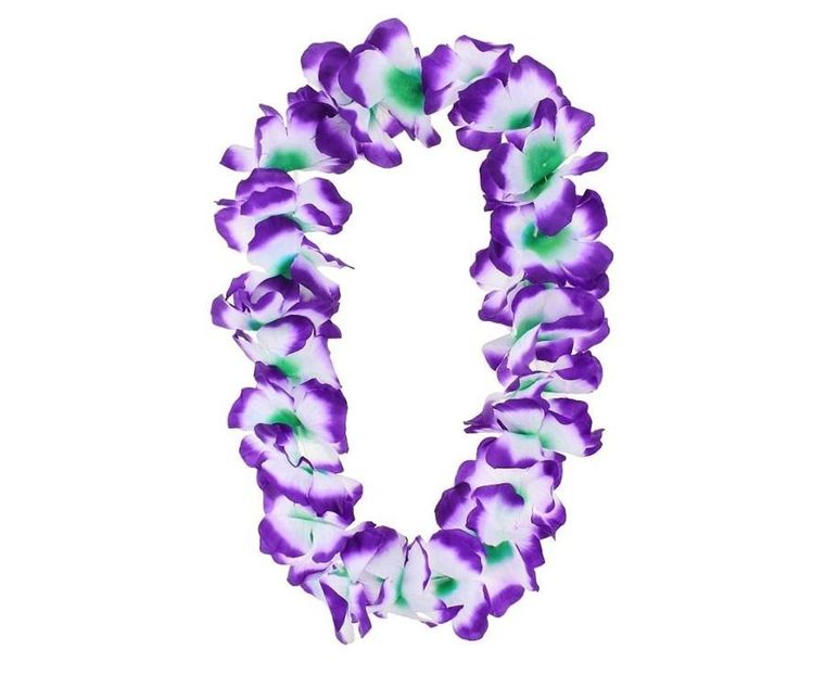 GoDan, naszyjnik hawajski, fioletowo-biały